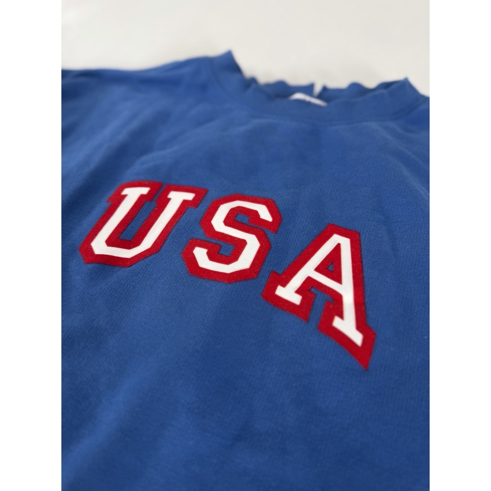 joy lab womens french terry USA Blue Crewnext Relaxed Fit Size Small 4th Of July - Picture 5 of 16